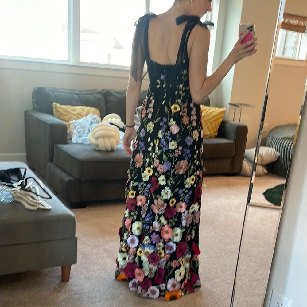 Lulu's Black Maxi Dress with Multicolor Floral Embroidery - Picture 2 of 10